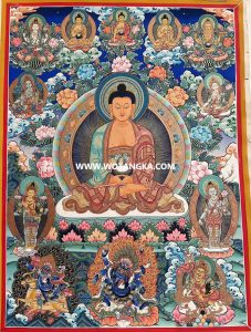 阿弥陀佛诸佛菩萨护法吉祥平安供养图（彩唐）