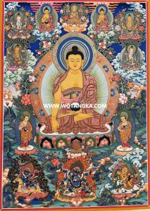 释迦牟尼佛诸天佛菩萨护法吉祥庄严供养图（彩唐）