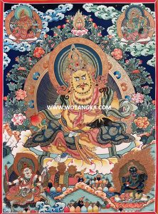 黄财神五路财神众吉祥财富供养图（彩唐）